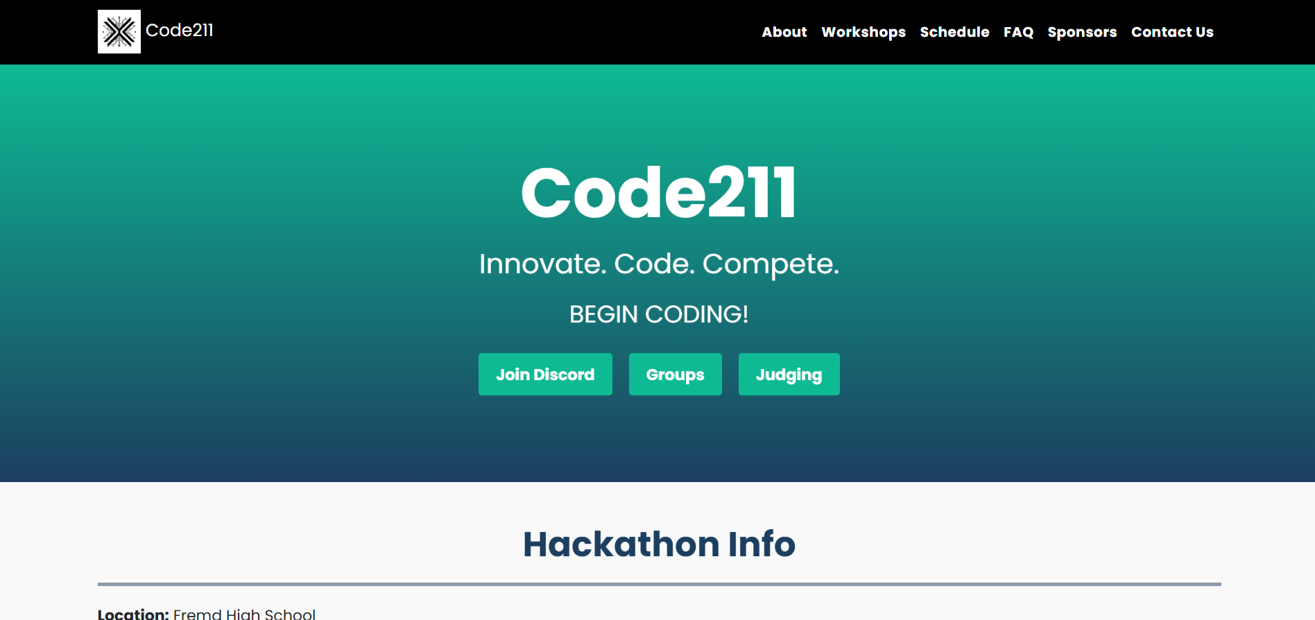 Code211 Hackathon Website